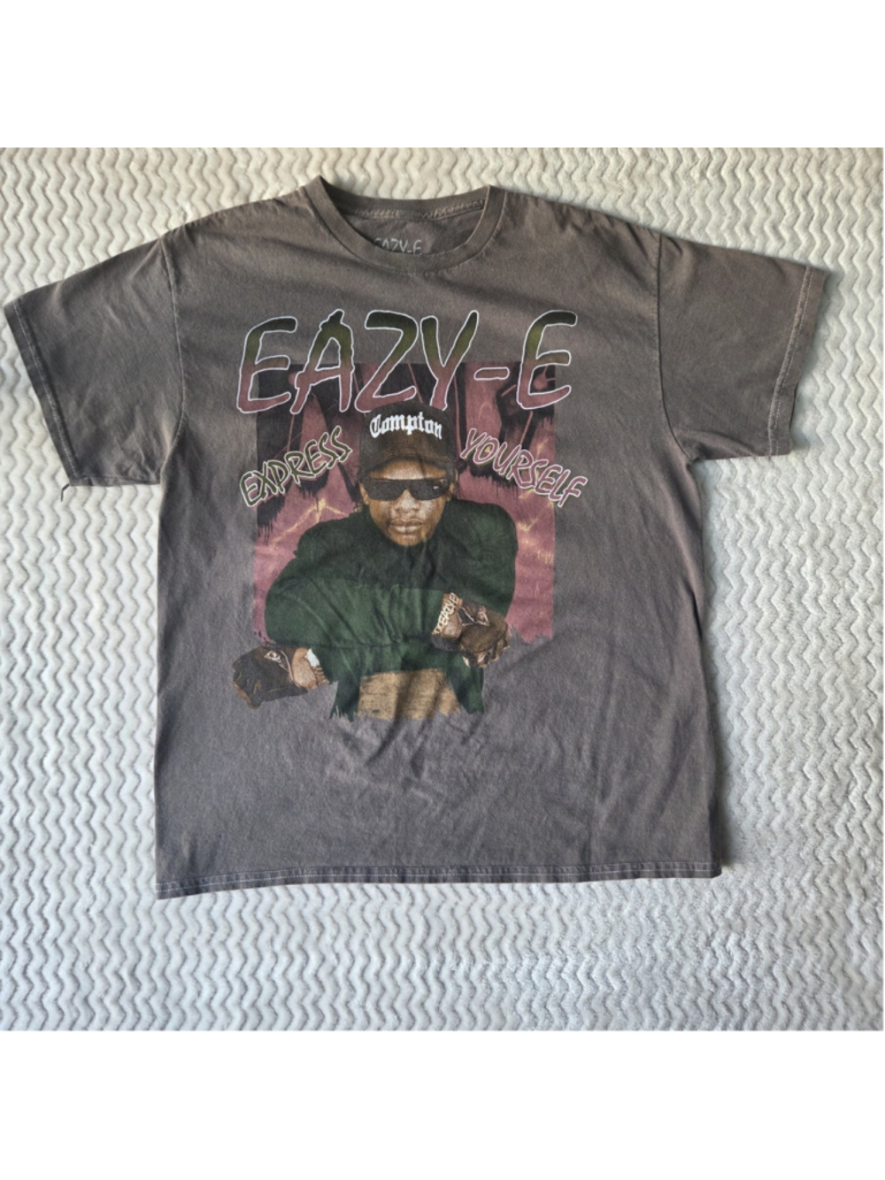 Eazy-E Shirt Adult Large Brown Express Yourself Licensed Band Tee